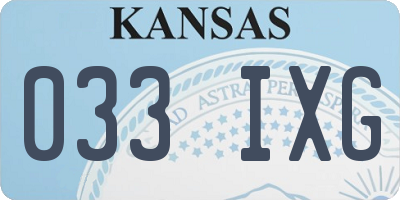 KS license plate 033IXG