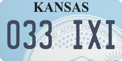 KS license plate 033IXI