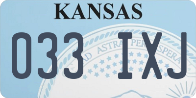 KS license plate 033IXJ