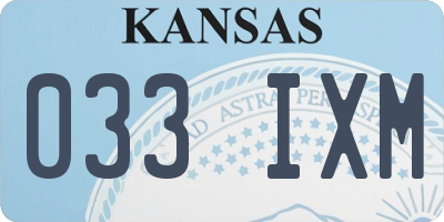 KS license plate 033IXM