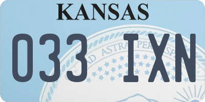 KS license plate 033IXN