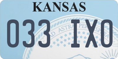 KS license plate 033IXO