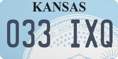 KS license plate 033IXQ