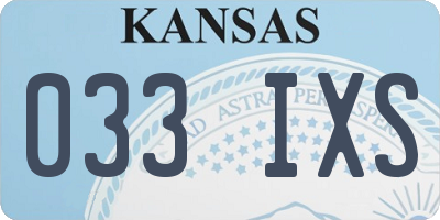 KS license plate 033IXS