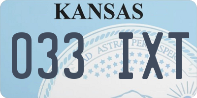 KS license plate 033IXT