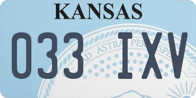 KS license plate 033IXV