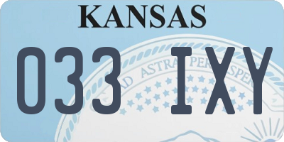 KS license plate 033IXY