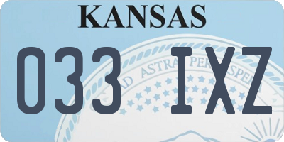 KS license plate 033IXZ