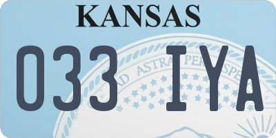 KS license plate 033IYA