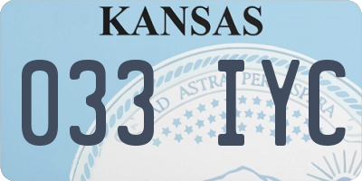 KS license plate 033IYC