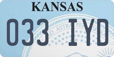 KS license plate 033IYD