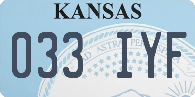 KS license plate 033IYF
