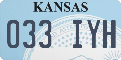 KS license plate 033IYH