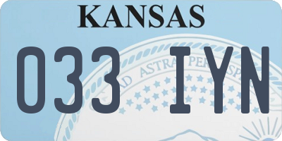 KS license plate 033IYN