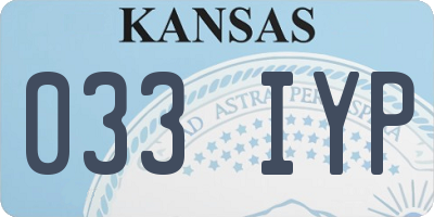 KS license plate 033IYP