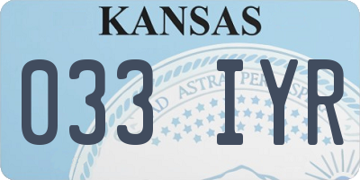 KS license plate 033IYR