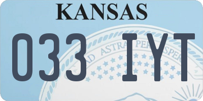 KS license plate 033IYT