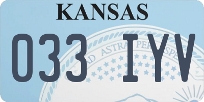 KS license plate 033IYV