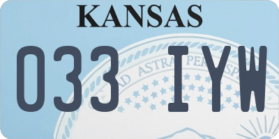 KS license plate 033IYW