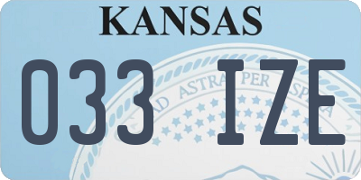 KS license plate 033IZE