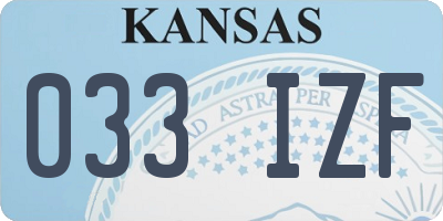 KS license plate 033IZF