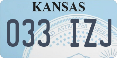 KS license plate 033IZJ