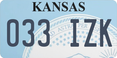KS license plate 033IZK