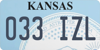 KS license plate 033IZL