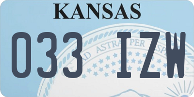 KS license plate 033IZW