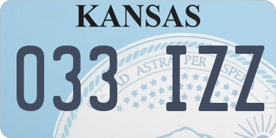 KS license plate 033IZZ