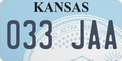 KS license plate 033JAA