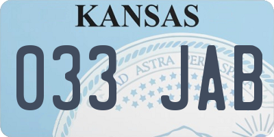 KS license plate 033JAB