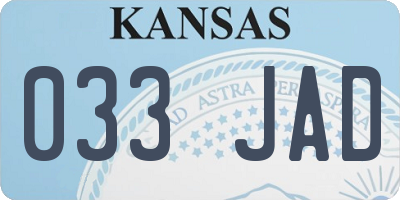 KS license plate 033JAD