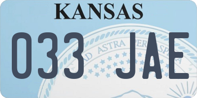 KS license plate 033JAE