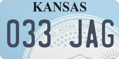 KS license plate 033JAG