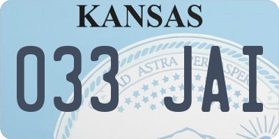 KS license plate 033JAI