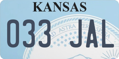 KS license plate 033JAL