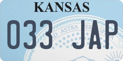 KS license plate 033JAP