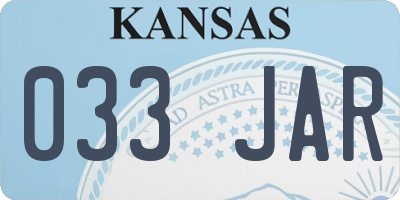 KS license plate 033JAR
