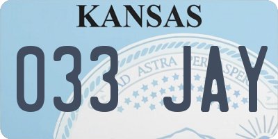 KS license plate 033JAY