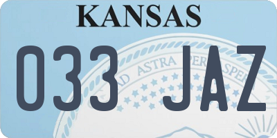 KS license plate 033JAZ