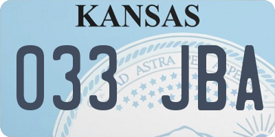 KS license plate 033JBA