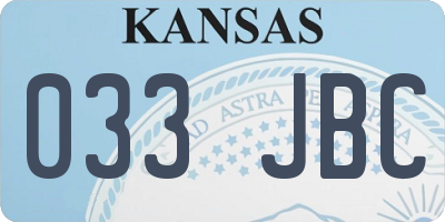KS license plate 033JBC