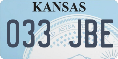 KS license plate 033JBE