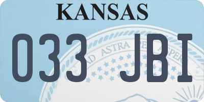 KS license plate 033JBI