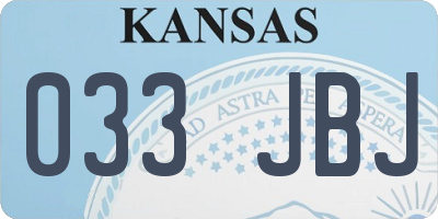 KS license plate 033JBJ