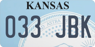 KS license plate 033JBK