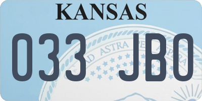 KS license plate 033JBO