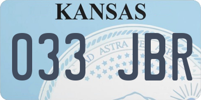 KS license plate 033JBR