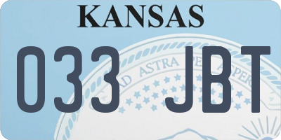 KS license plate 033JBT